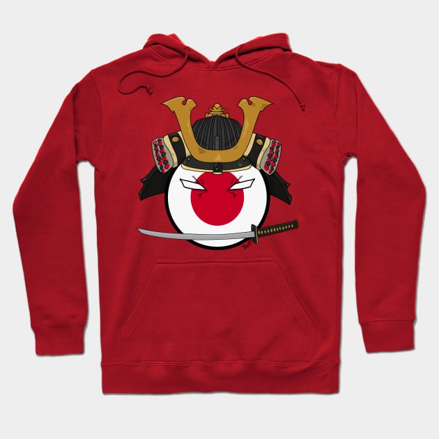 Polandball - Japan samurai Hoodie by DigitalCleo